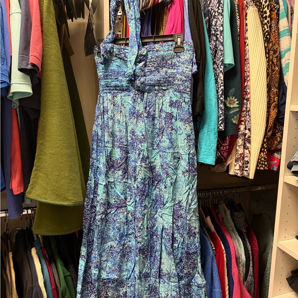 Blue Patterned Women's Dress
